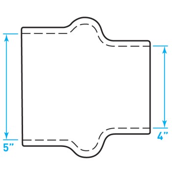 Air Intake Rubber Hump Hose Reducer - 5" / 4"